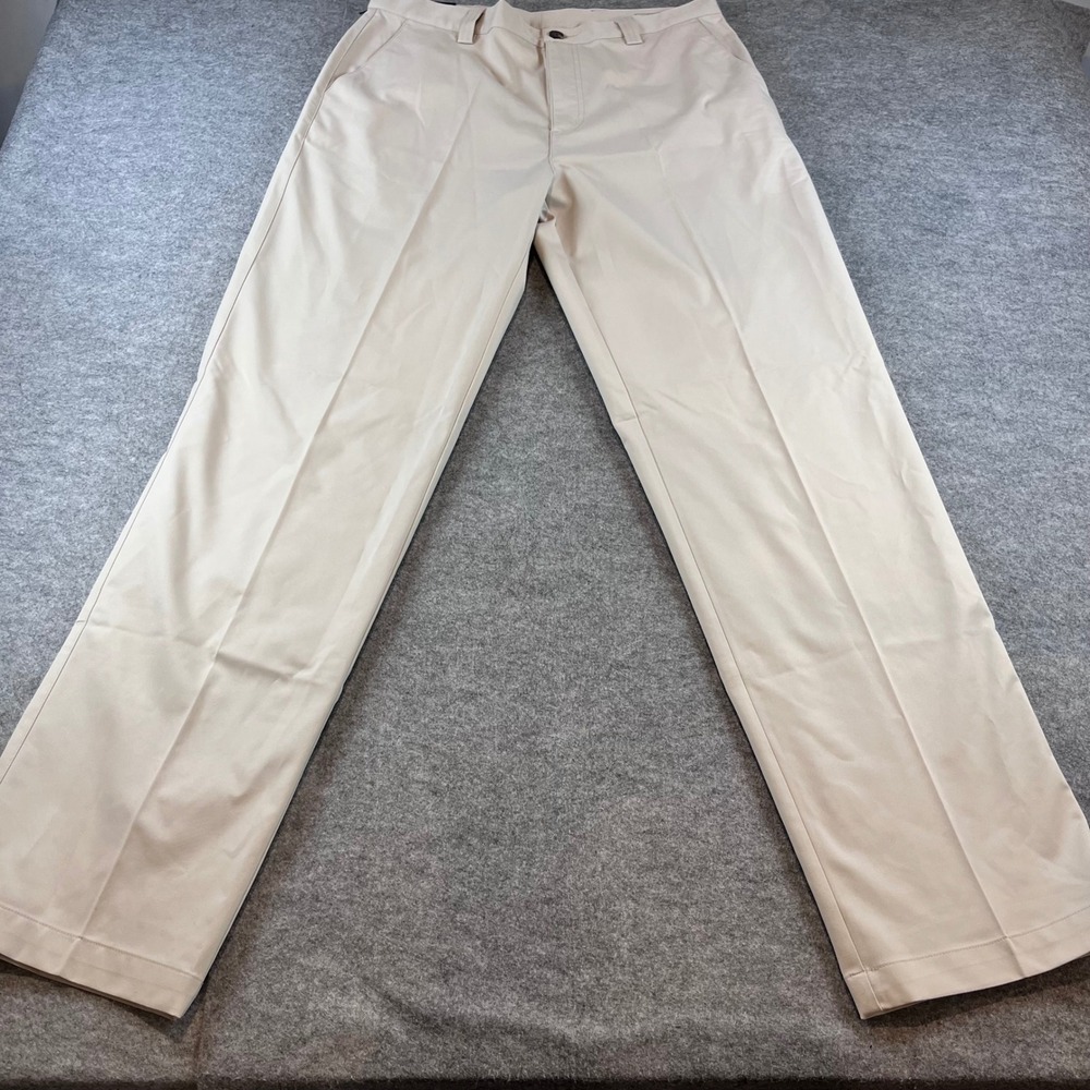 Adidas Mens Climalite Golf Pants Khaki Beige Chino 34x34 Performance Athletic